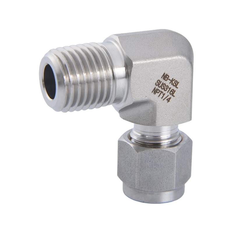 Khuỷu tay ren ngoài phù hợp với nén bằng thép không gỉ 316L